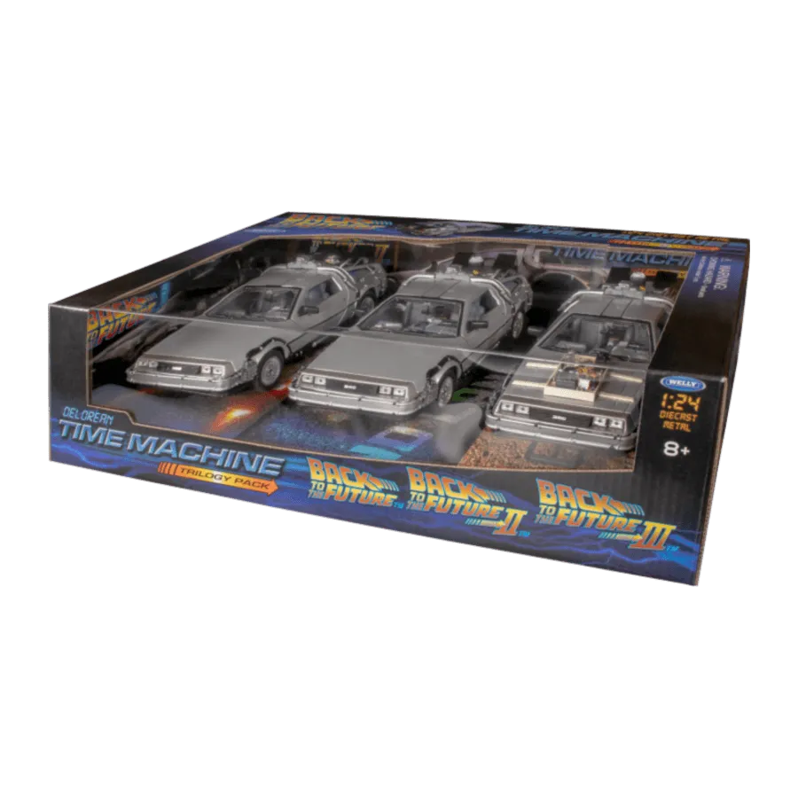 Back to the Future - 1:24 Trilogy Gift DeLorean Replica Set