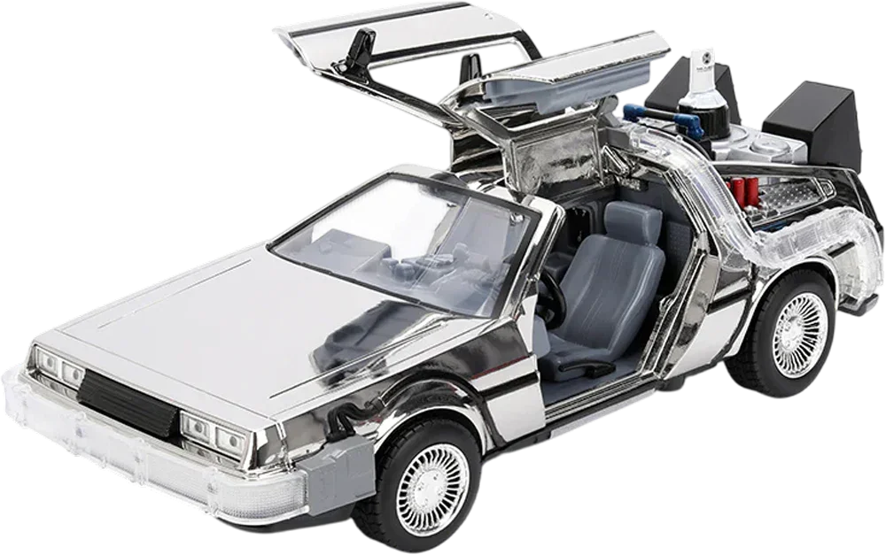Back to the Future - Delorean (Chrome) 1:24 Scale Diecast Vehicle - Image 7