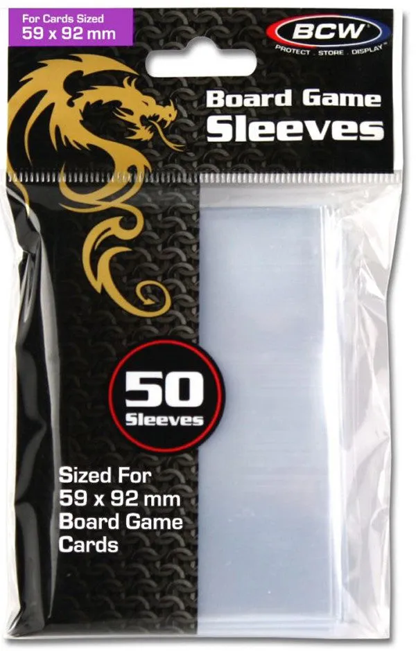 BCW Board Game Sleeves Standard European (59mm x 92mm) (50 Sleeves Per Pack) - Image 2