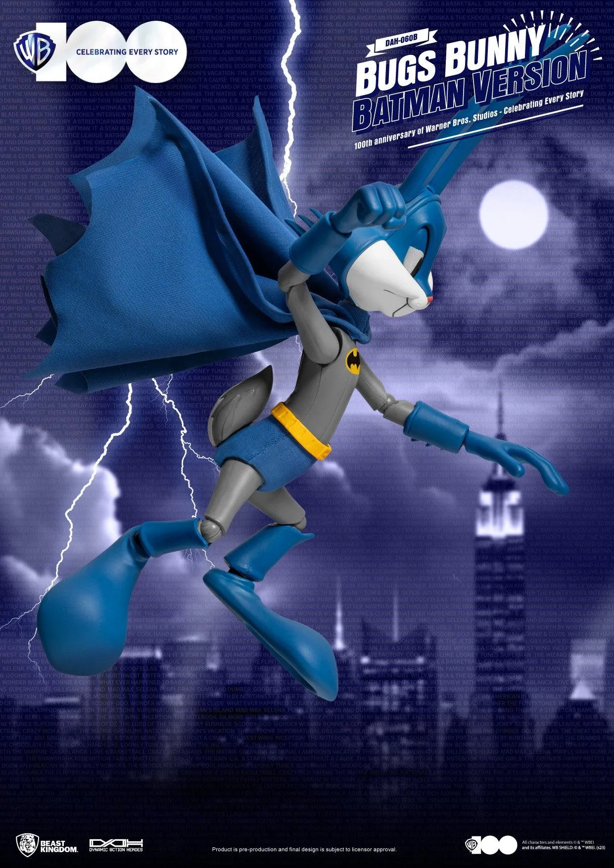 Beast Kingdom Dynamic Action Heroes 100th Anniversary of Warner Bros Studios Bugs Bunny Batman Version - Image 4