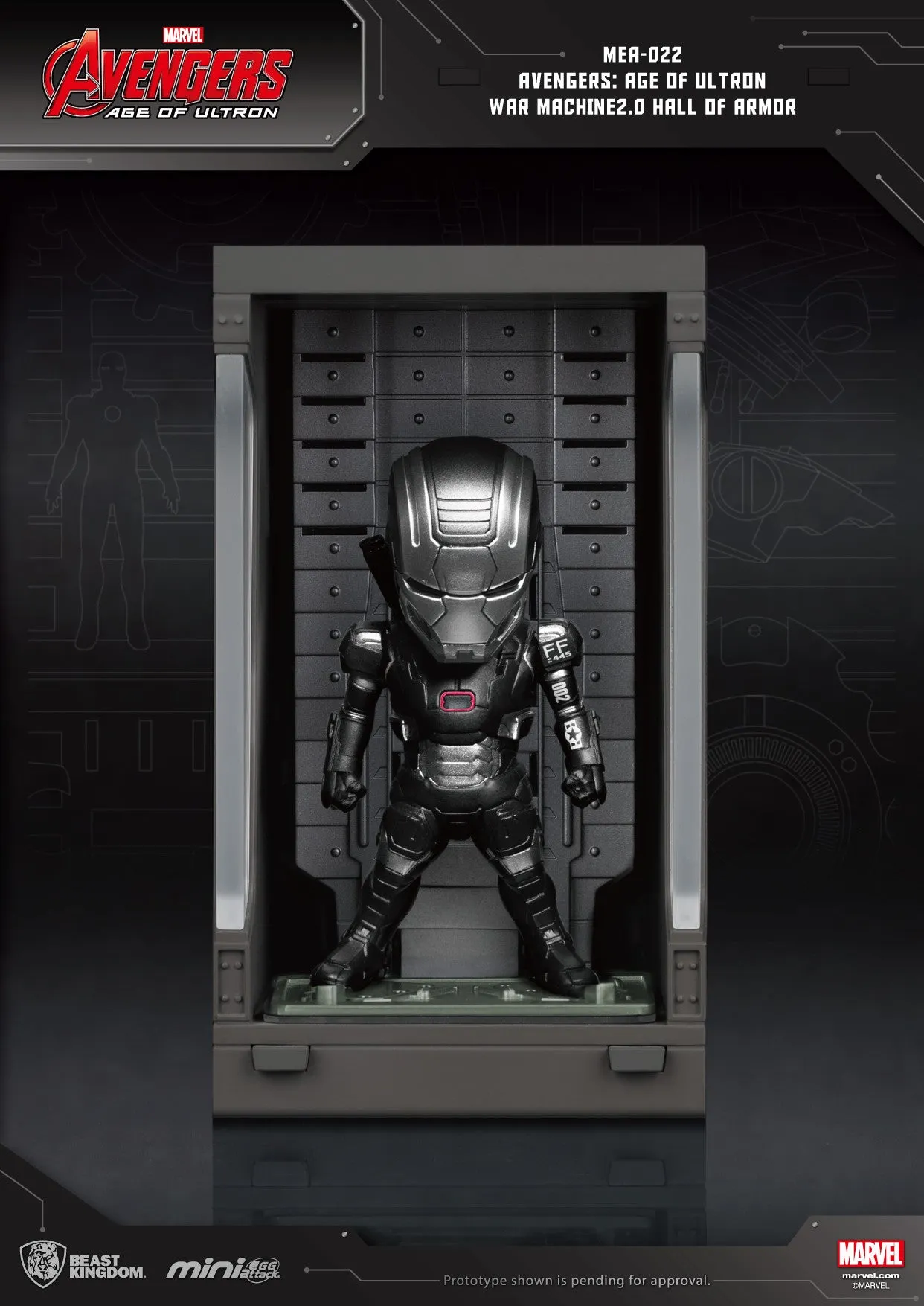 Beast Kingdom Mini Egg Attack Avengers Age of Ultron War Machine 2.0 with Hall of Armor - Image 6