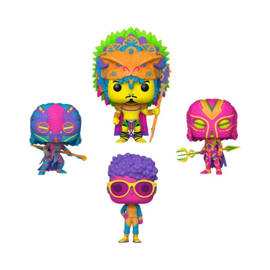 Black Panther 2: Wakanda Forever - Blacklight US Exclusive Pop! Vinyl 4-Pack [RS] - Image 2