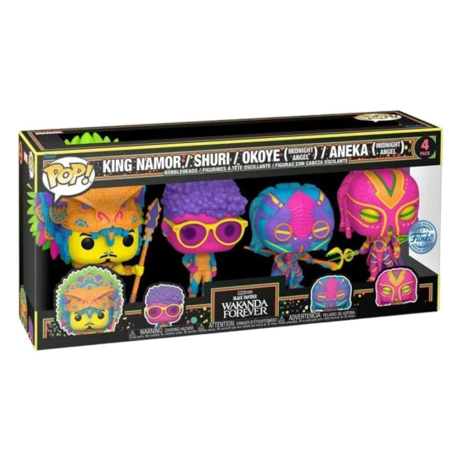 Black Panther 2: Wakanda Forever - Blacklight US Exclusive Pop! Vinyl 4-Pack [RS] - Image 3
