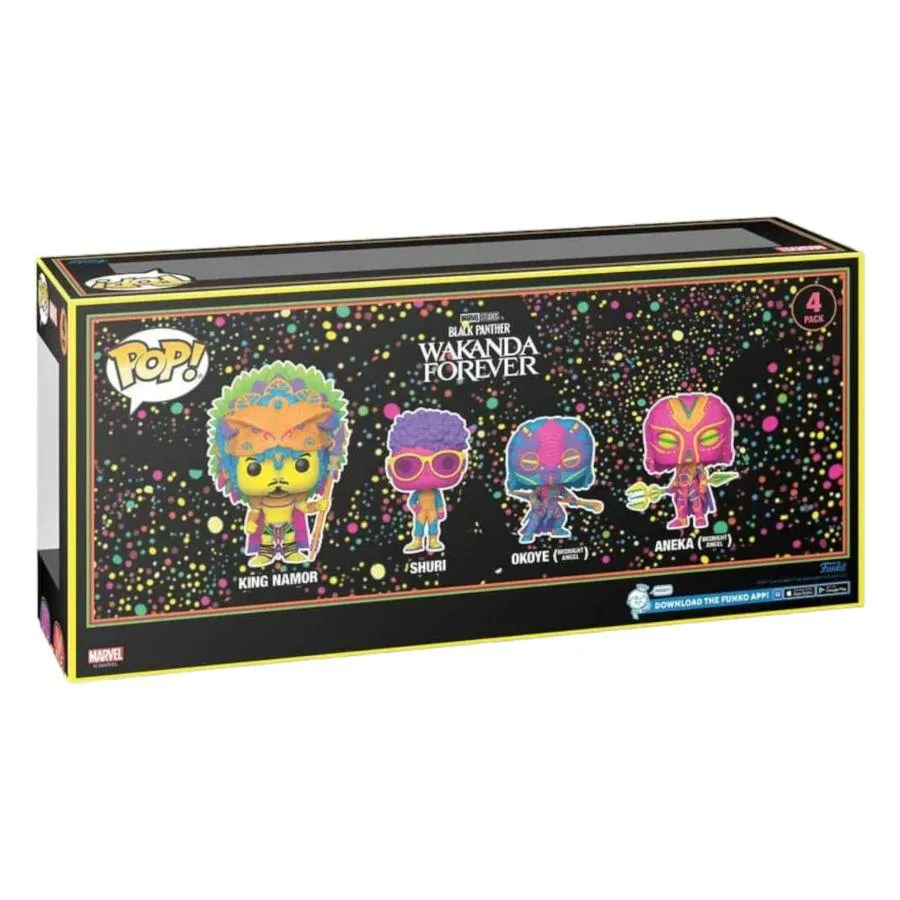 Black Panther 2: Wakanda Forever - Blacklight US Exclusive Pop! Vinyl 4-Pack [RS] - Image 4