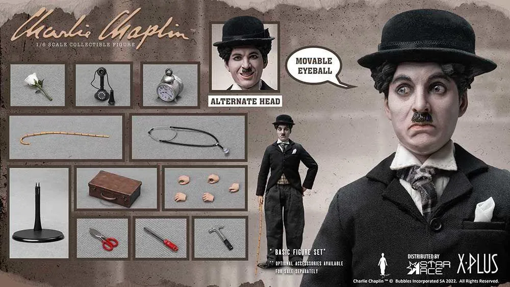 Charlie Chaplin - Charlie Chaplin 1:6 Scale Action Figure Set - Image 11