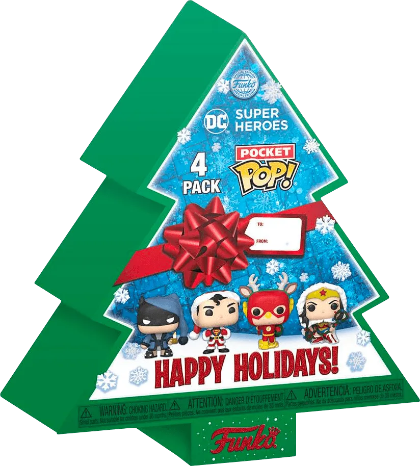 DC Comics - Holiday Tree Box US Exclusive Pocket Pop! 4-Pack