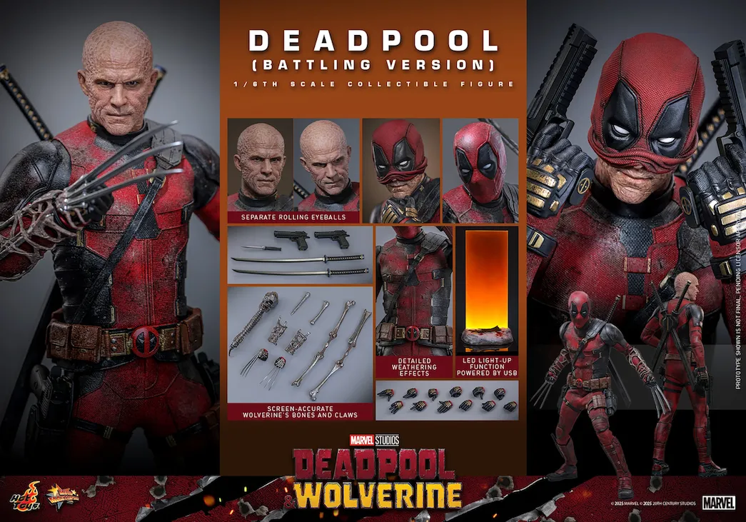 Deadpool & Wolverine - Deadpool (Battling Version) 1:6 Scale Collectible Action Figure - Image 24