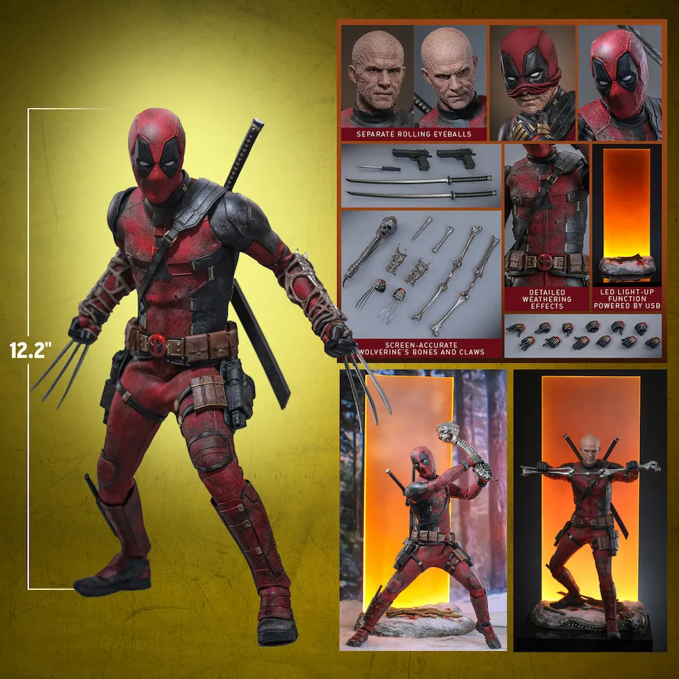 Deadpool & Wolverine - Deadpool (Battling Version) 1:6 Scale Collectible Action Figure - Image 3