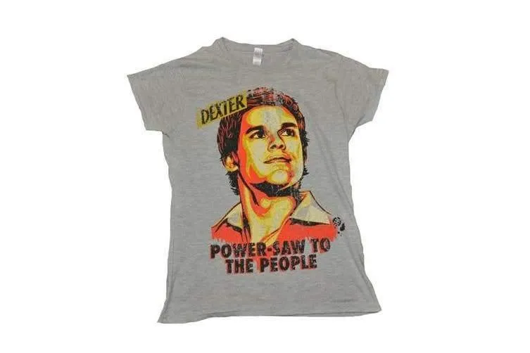Dexter - Power-Saw Grey Marle Female T-Shirt XL