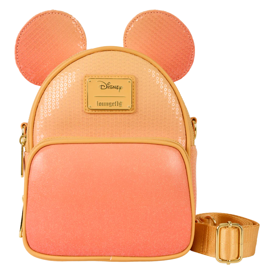 Disney - Mickey Mouse Glitter Convertible Mini Backpack & Crossbody Bag