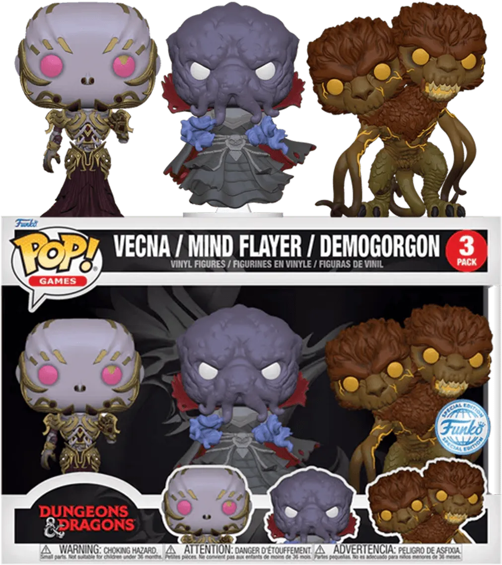 Dungeons & Dragons - Vecna, Mind Flayer & Demogorgon US Exclusive Pop! Vinyl 3-Pack [RS]