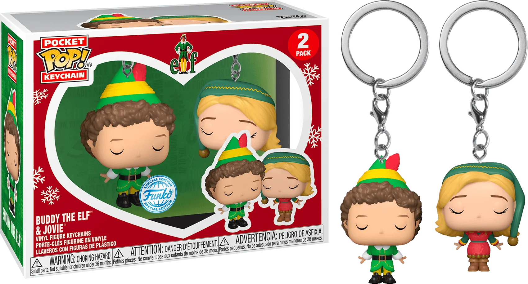 Elf - Buddy & Jovie US Exclusive Pop! Keychain 2-Pack [RS]