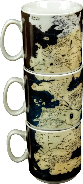A Game of Thrones - Stacked Westeros Map Mug Set
