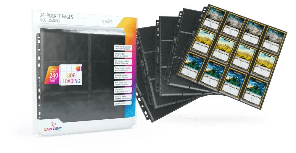 Gamegenic 24 Pocket Sideloading Pages 10Pcs Pack Black - Image 2