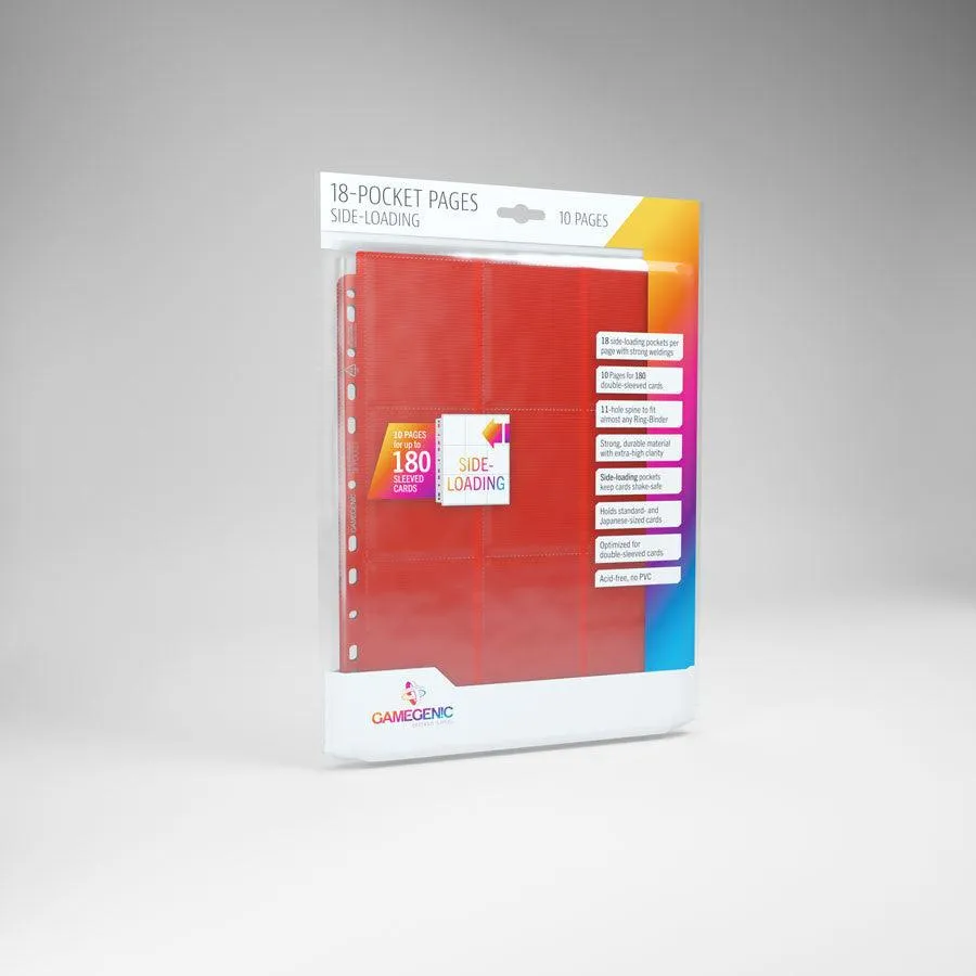 Gamegenic Sideloading 18 Pocket Pages 10 Pcs Pack Red