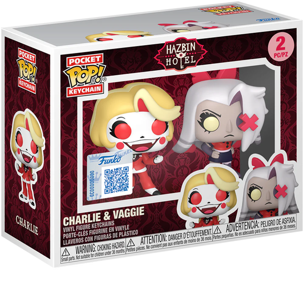 Hazbin Hotel - Charlie & Vaggie Pop! Keychain 2-Pack - Image 3