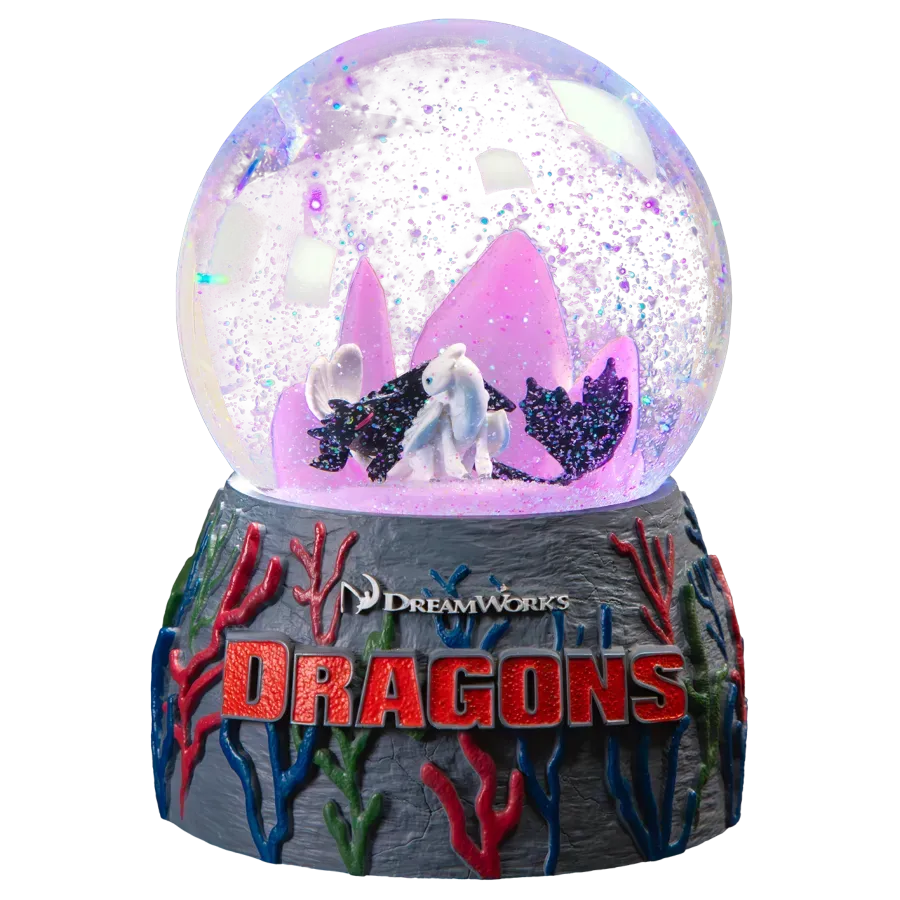 How to Train your Dragon - Toothless & Light Fury Light-up Snowglobe