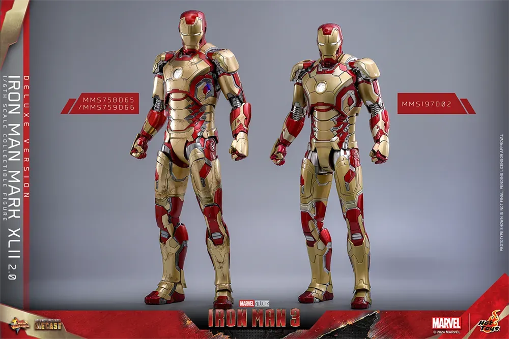 Iron Man 3 - Iron Man Mk 42 (2.0) Deluxe 1:6 Scale Collectable Action Figure - Image 22