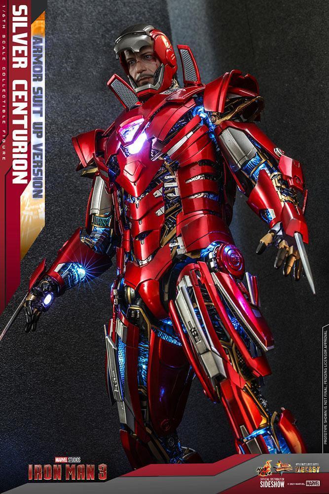 Iron Man 3 - Silver Centurion Armor Suit-Up 1:6 Scale 12" Diecast Action Figure - Image 11