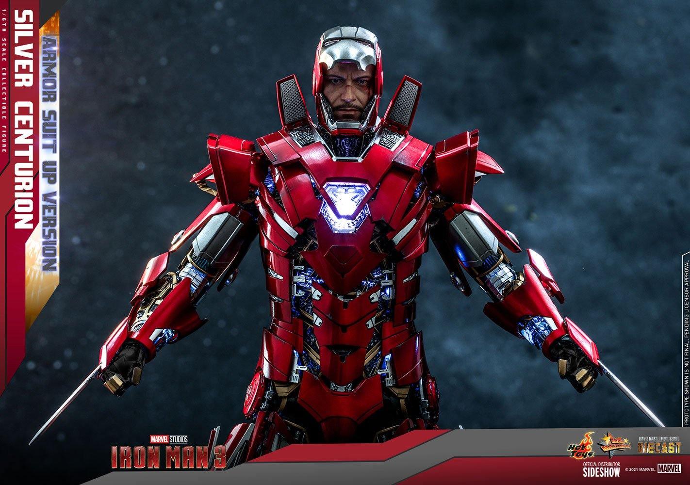 Iron Man 3 - Silver Centurion Armor Suit-Up 1:6 Scale 12" Diecast Action Figure - Image 13