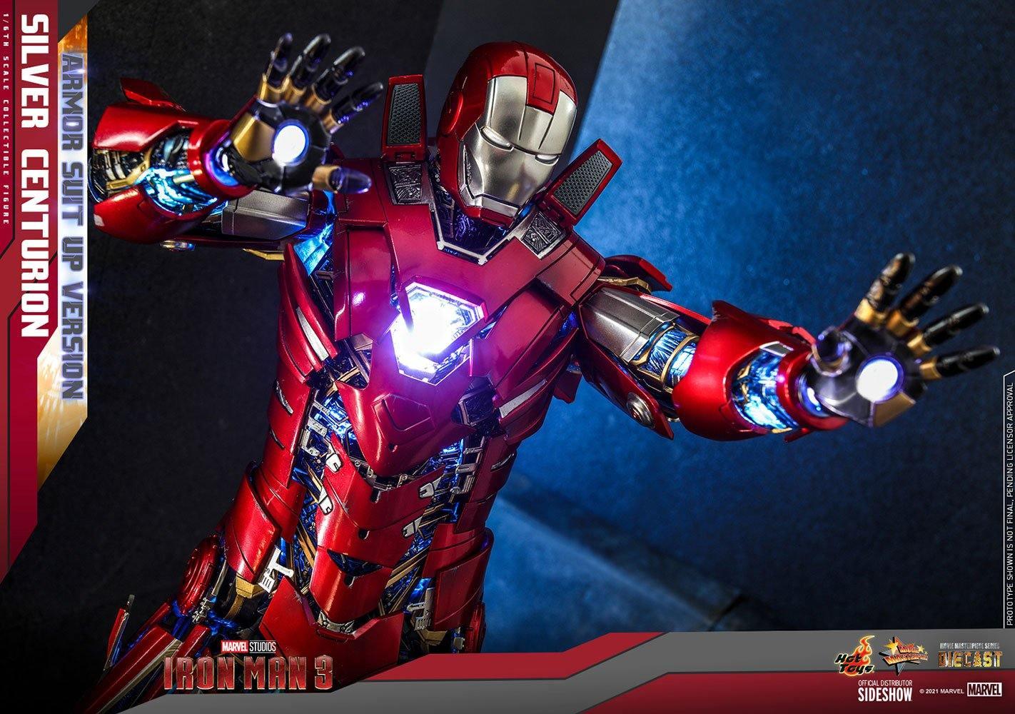 Iron Man 3 - Silver Centurion Armor Suit-Up 1:6 Scale 12" Diecast Action Figure - Image 14