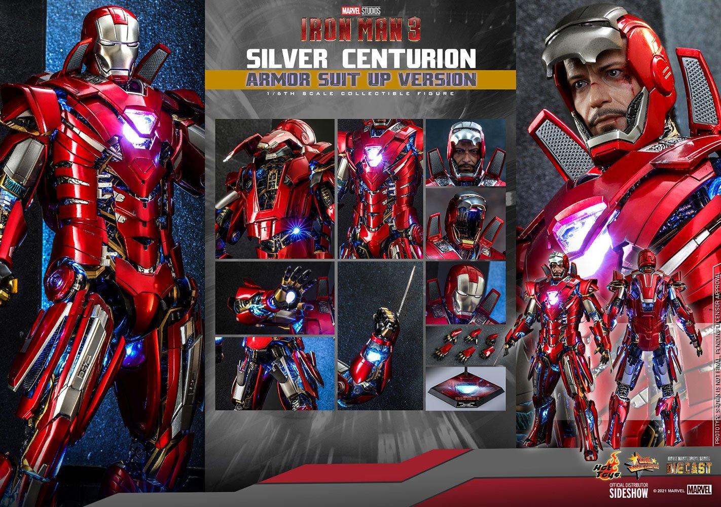 Iron Man 3 - Silver Centurion Armor Suit-Up 1:6 Scale 12" Diecast Action Figure - Image 16