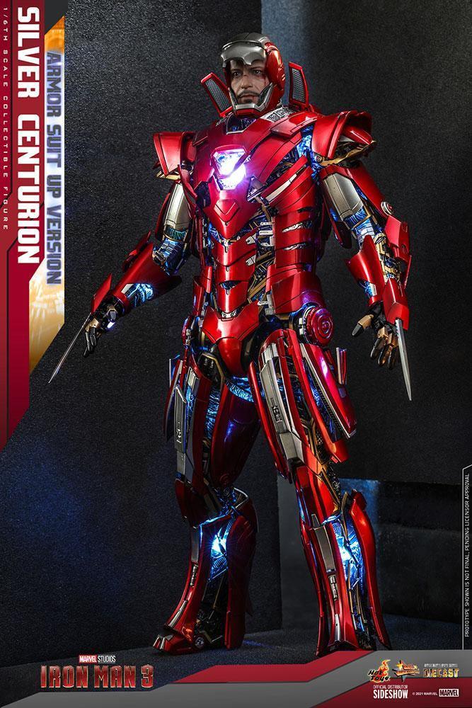 Iron Man 3 - Silver Centurion Armor Suit-Up 1:6 Scale 12" Diecast Action Figure - Image 4