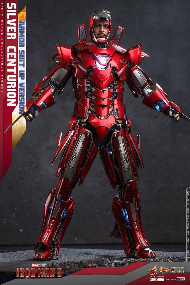 Iron Man 3 - Silver Centurion Armor Suit-Up 1:6 Scale 12" Diecast Action Figure - Image 5