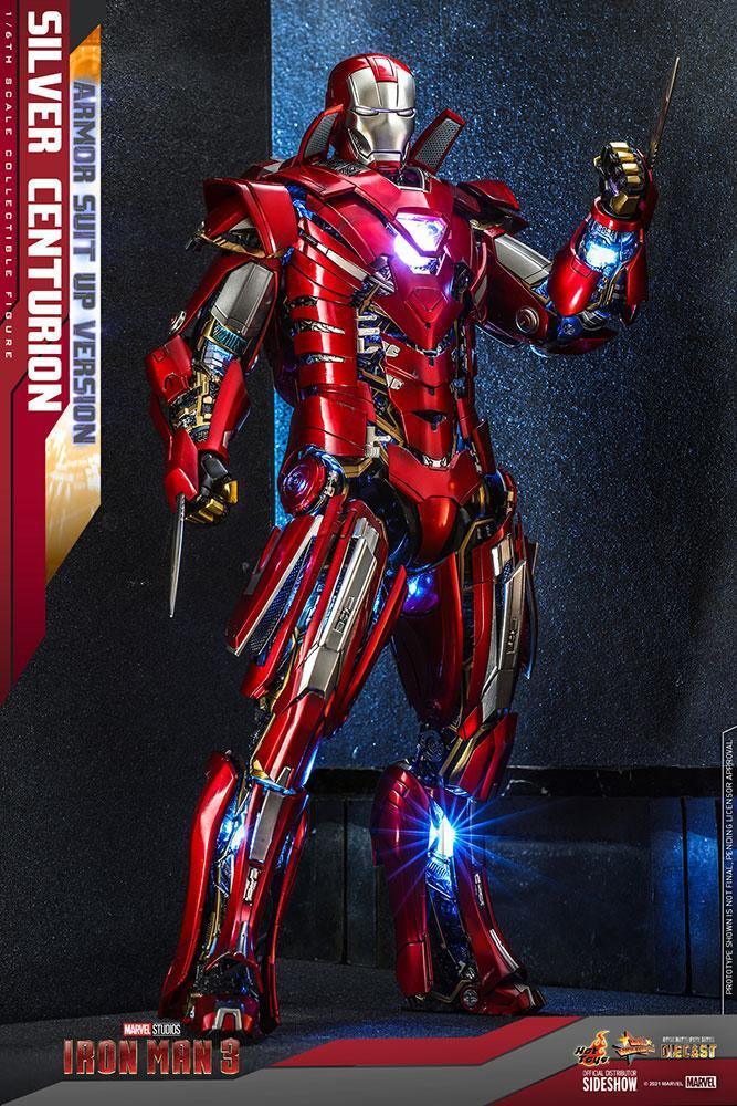 Iron Man 3 - Silver Centurion Armor Suit-Up 1:6 Scale 12" Diecast Action Figure - Image 6