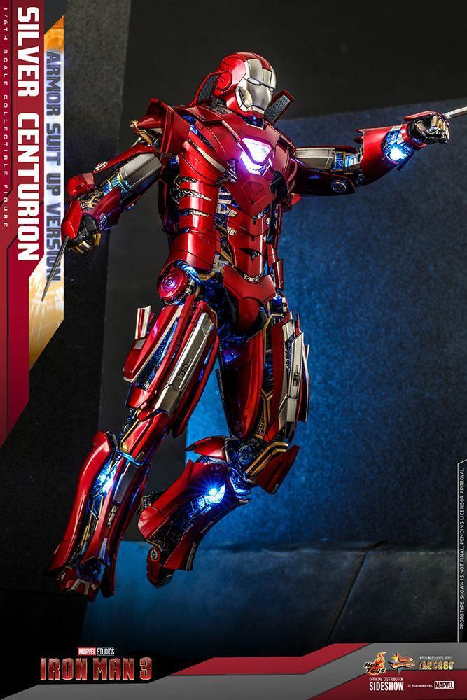 Iron Man 3 - Silver Centurion Armor Suit-Up 1:6 Scale 12" Diecast Action Figure - Image 7