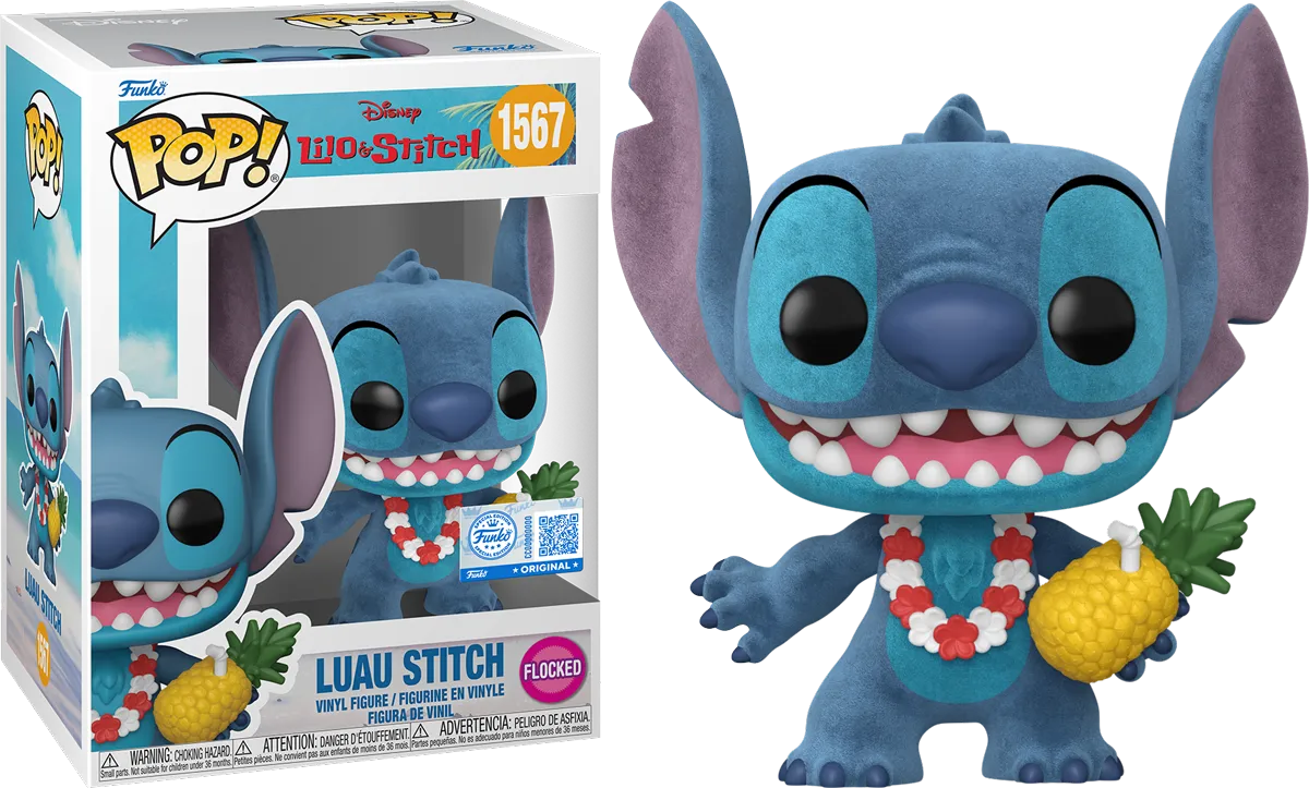 Lilo & Stitch - Luau Stitch US Exclusive Flocked Pop! Vinyl [RS]