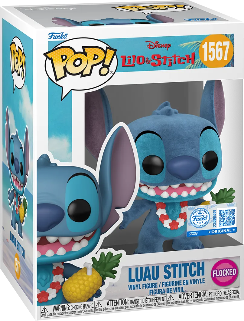 Lilo & Stitch - Luau Stitch US Exclusive Flocked Pop! Vinyl [RS] - Image 3