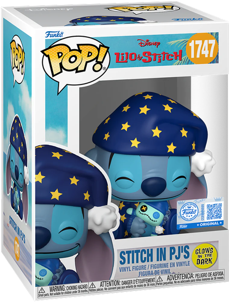 Lilo & Stitch - Stitch in PJ's US Exclusive Glow Pop! Vinyl [RS] - Image 3