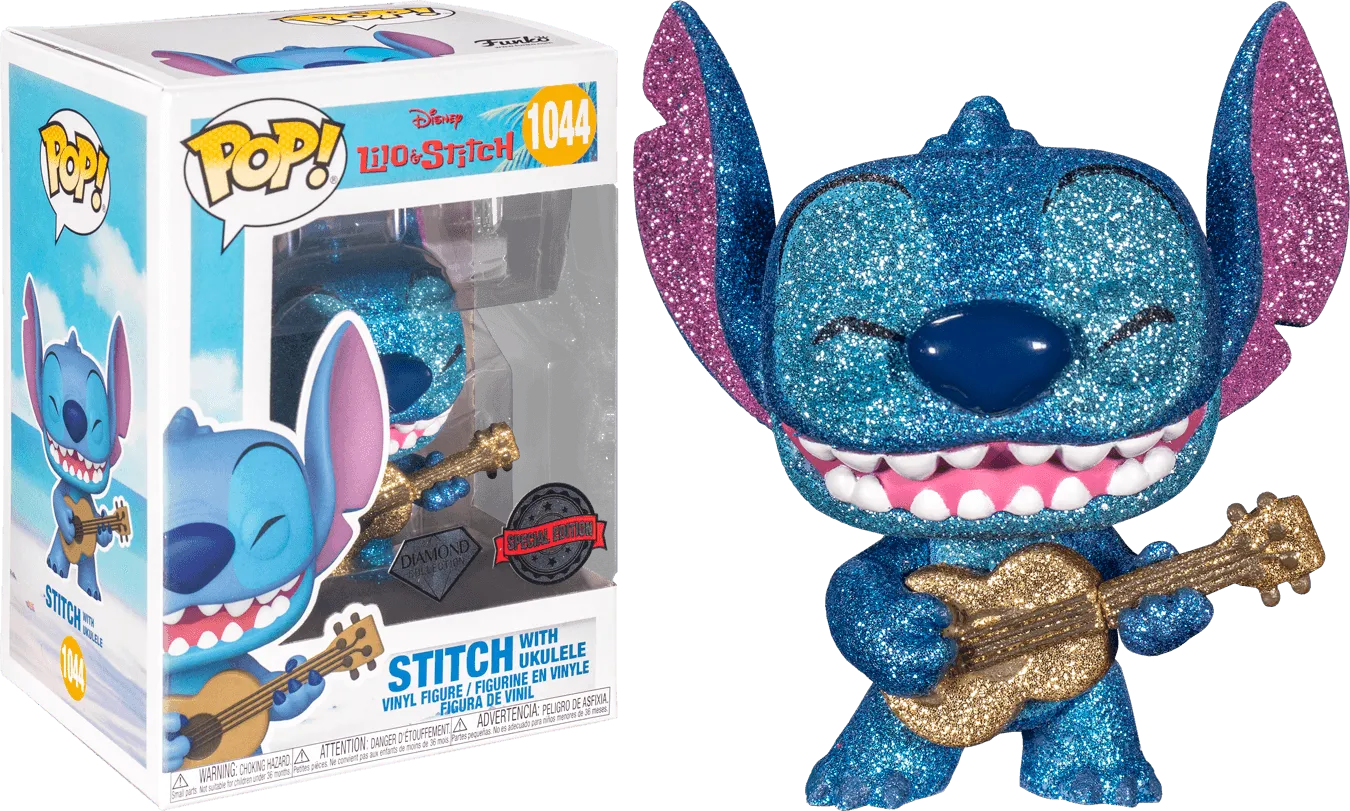 Lilo & Stitch - Stitch with Ukulele Diamond Glitter US Exclusive Pop! Vinyl [RS]