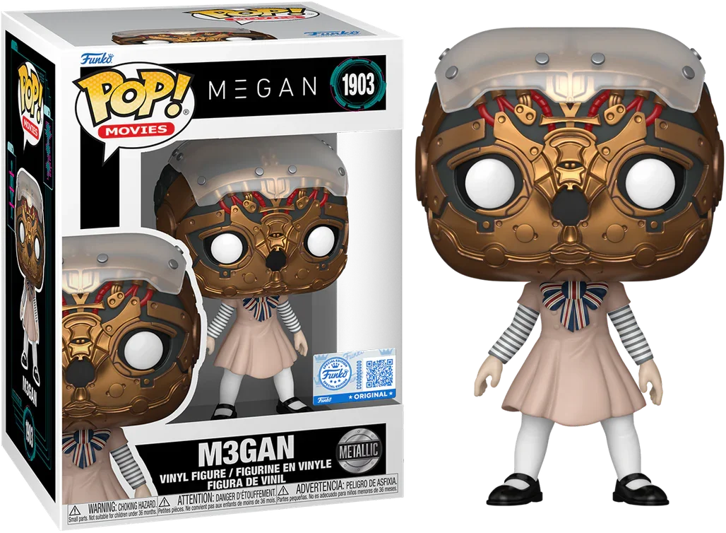 M3GAN - M3GAN Robot Face Exposed US Exclusive Metallic Pop! Vinyl [RS]