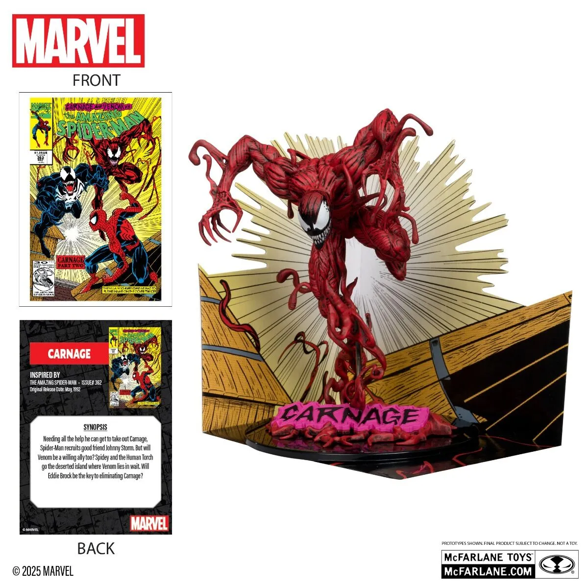 Marvel - Carnage "The Amazing Spider-Man #362" 1:10 Scale Posed Figure - Image 3