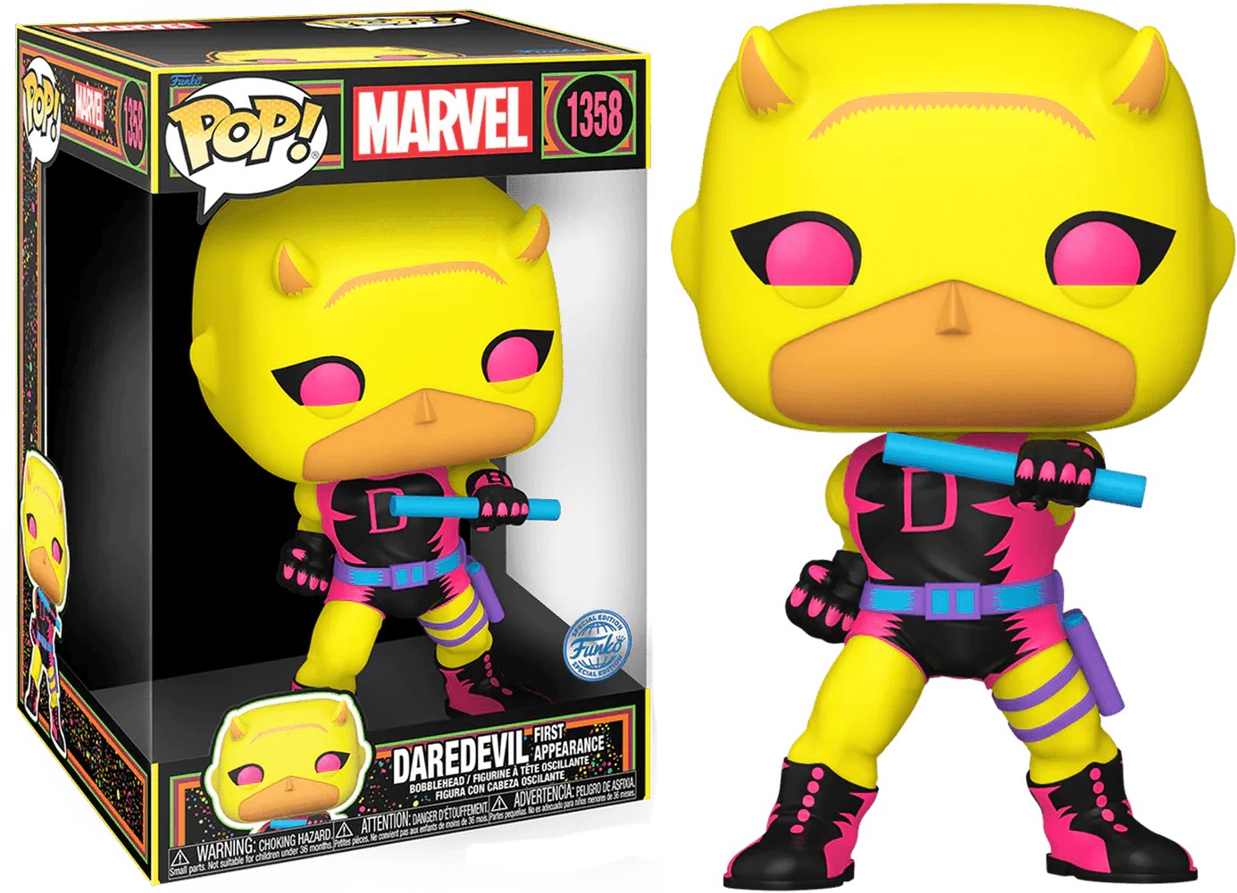 Marvel Comics - Daredevil (First Appearance) US Exclusive Blacklight 10" Pop! Vinyl [RS]