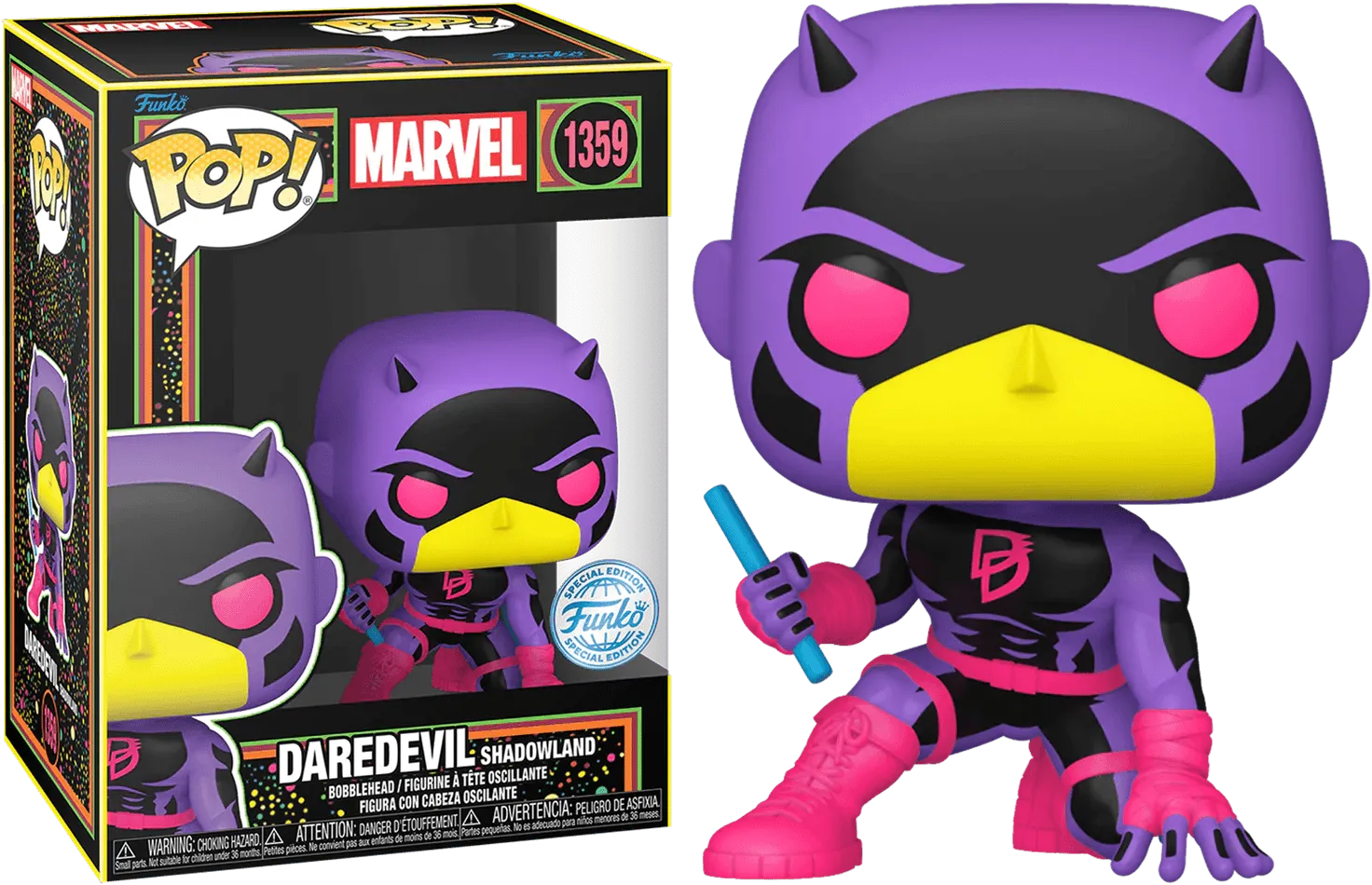 Marvel Comics - Daredevil (Shadowlands) US Exclusive Blacklight Pop! Vinyl [RS]