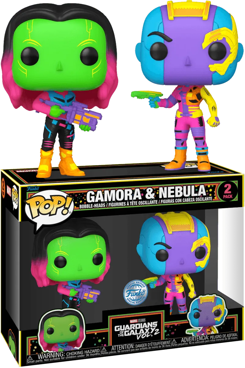 Marvel Comics - Gamora & Nebula Black Light US Exclusive Pop! 2-Pack [RS]