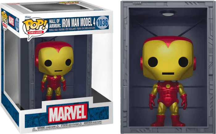 Marvel Comics - Hall of Armor: Iron Man Model IV Metallic US Exclusive Pop! Deluxe