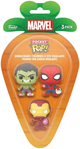 Marvel Comics - Spider-Man, Iron Man & Hulk Carrot Pocket Pop! 3-Pack