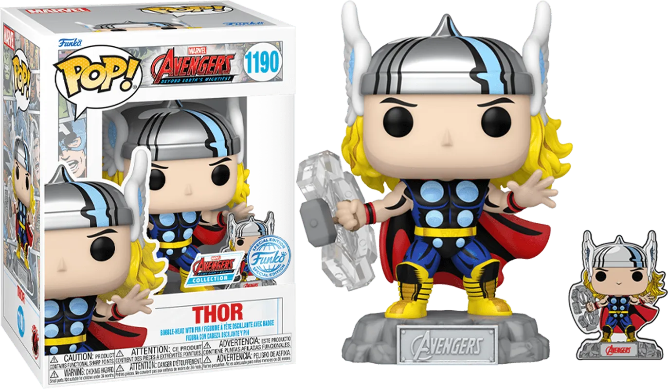 Marvel Comics - Thor Avengers 60th US Exclusive Pop! Vinyl with Pin [RS]