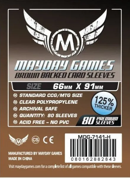Mayday Card Game Sleeves Brown Backed 66x91mm - Image 2