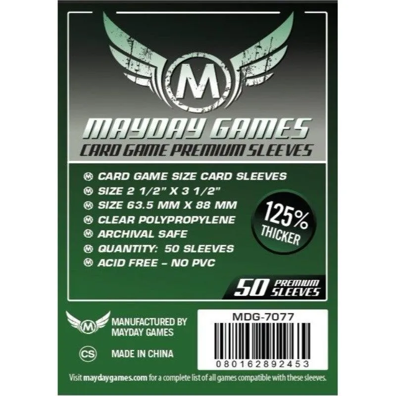 Mayday - Premium Card Game Sleeves (Pack of 50) - 63.5 MM X 88 MM (Dark Green)