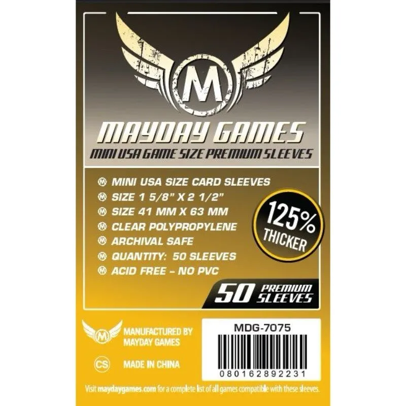 Mayday -  Premium Mini USA Sleeves (Pack of 50) - 41 MM X 63 MM (Dark Yellow) - Image 2