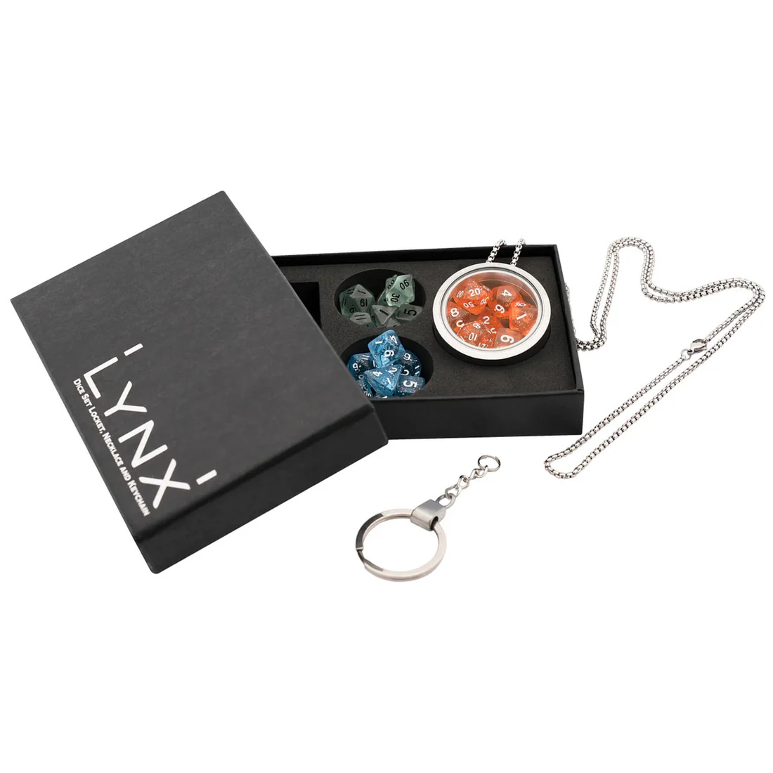 Mini Dice Locket/Hanger w Chain and Keychain