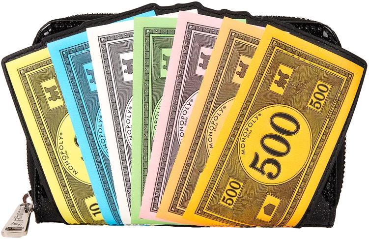 Monopoly 90th - Money Glitter Zip Around Wallet