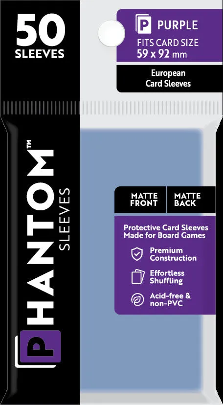 Phantom Sleeves: Purple Size (59mm x 92mm) - Matte/Matte (50) - Image 2