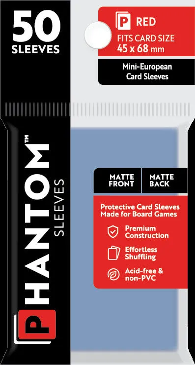 Phantom Sleeves: Red Size (45mm x 68mm) - Matte/Matte (50) - Image 2
