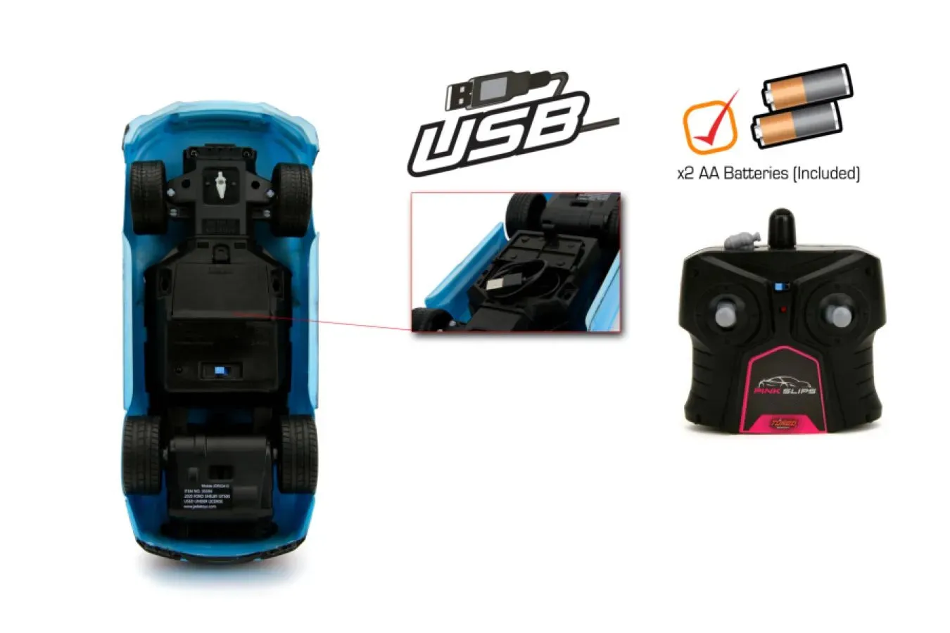 Pink Slips - 2020 Ford Shelby GT500 1:16 Scale Remote Control Car - Image 10